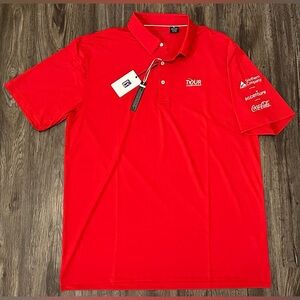 NWT Men’s PGA Tour Championship UPF 50+ Red Short Sleeve Golf Polo Shirt- XL